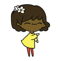 cartoon of cute kawaii girl