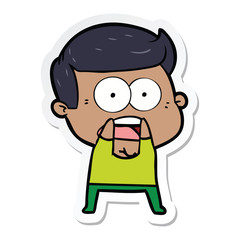 sticker of a cartoon shocked man