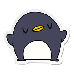 sticker cartoon kawaii of a cute penguin