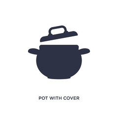 pot with cover icon on white background. Simple element illustration from bistro and restaurant concept.