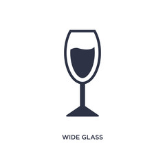 wide glass icon on white background. Simple element illustration from bistro and restaurant concept.