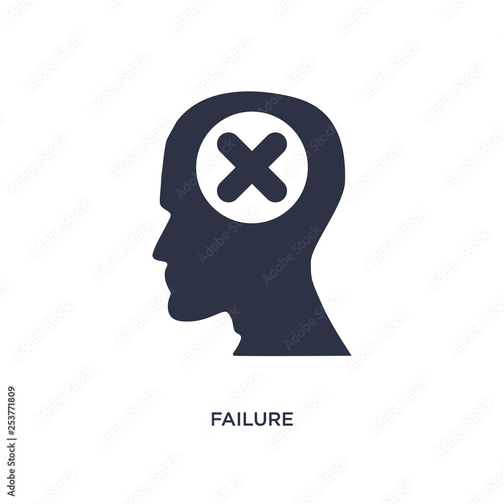 Aufkleber failure icon on white background. simple element illustration from brain process concept.