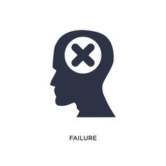 failure icon on white background. Simple element illustration from brain process concept.
