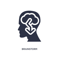 brainstorm icon on white background. Simple element illustration from brain process concept.
