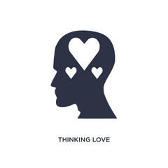 thinking love icon on white background. Simple element illustration from brain process concept.