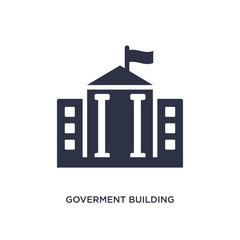 goverment building icon on white background. Simple element illustration from buildings concept.