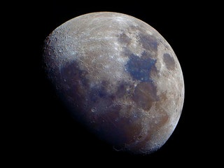 Moon colored, high detail mosaic from 5 frames