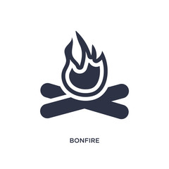 bonfire icon on white background. Simple element illustration from camping concept.