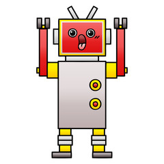 gradient shaded cartoon robot