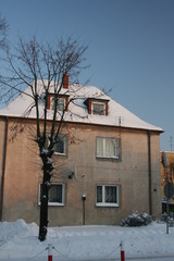 old house in winter