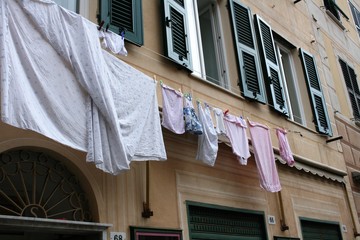 laundry drying on clothesline