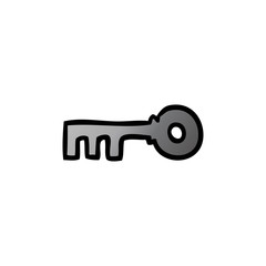 gradient cartoon doodle of a brass key