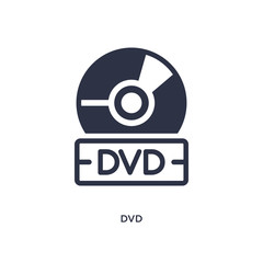 dvd icon on white background. Simple element illustration from cinema concept.