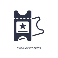 two movie tickets icon on white background. Simple element illustration from cinema concept.