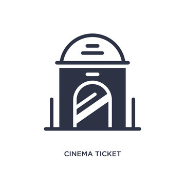 cinema ticket window icon on white background. Simple element illustration from cinema concept.