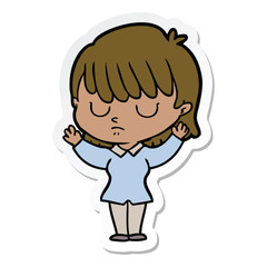 sticker of a cartoon woman