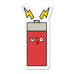 sticker of a cute cartoon battery