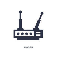modem icon on white background. Simple element illustration from communication concept.
