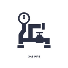 gas pipe icon on white background. Simple element illustration from construction tools concept.