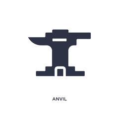 anvil icon on white background. Simple element illustration from construction tools concept.