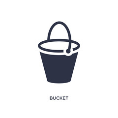 bucket icon on white background. Simple element illustration from construction tools concept.