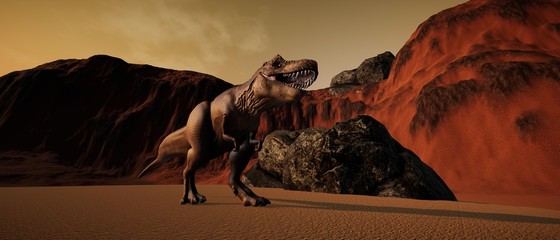 Extremely detailed and realistic high resolution 3d illustration of a T-Rex Dinosaur