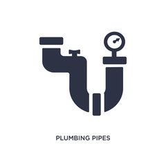 plumbing pipes icon on white background. Simple element illustration from construction concept.