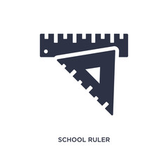 school ruler icon on white background. Simple element illustration from tools concept.