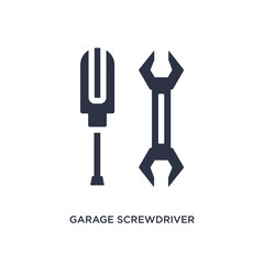 garage screwdriver icon on white background. Simple element illustration from tools concept.