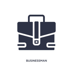 businessman portfolio icon on white background. Simple element illustration from tools concept.