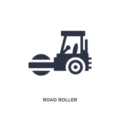 road roller icon on white background. Simple element illustration from tools concept.