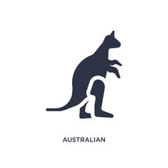 australian kangaroo icon on white background. Simple element illustration from culture concept.