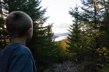 boy in woods