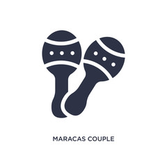 maracas couple icon on white background. Simple element illustration from culture concept.