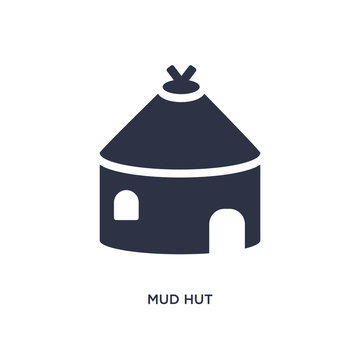 mud hut icon on white background. Simple element illustration from culture concept.