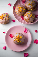 Traditional polish donuts with icing, Fat Thursday