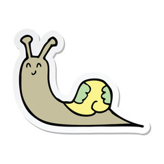 sticker of a cute cartoon snail