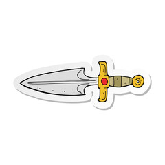 sticker of a cartoon dagger