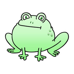 quirky gradient shaded cartoon frog