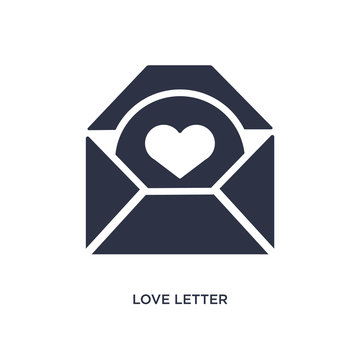 love letter icon on white background. Simple element illustration from customer service concept.
