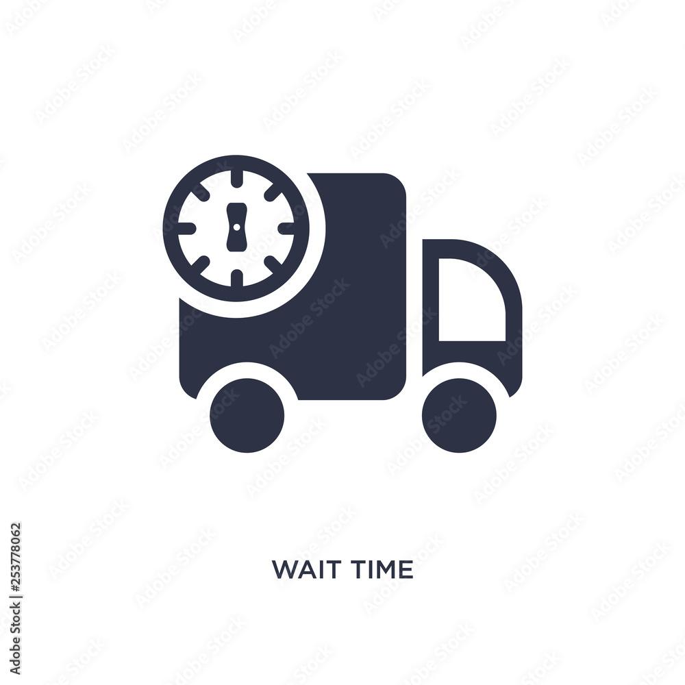 Poster wait time icon on white background. simple element illustration from packing and delivery concept.