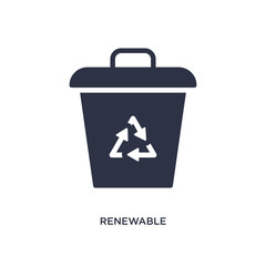 renewable icon on white background. Simple element illustration from ecology concept.