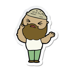 sticker of a cartoon man with beard
