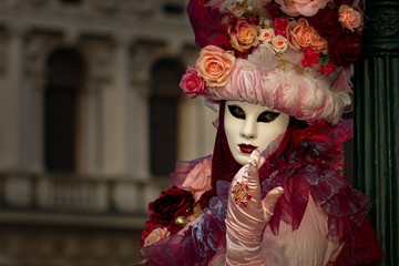 Fototapeta na wymiar Mask at the Carnival in Venice