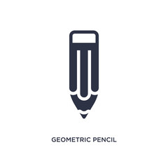 geometric pencil icon on white background. Simple element illustration from education concept.