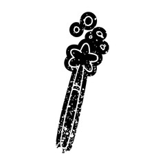 grunge icon drawing of a magic wand