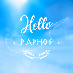 Vector Hello Cyprus Text Design illustration turquoise