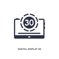 digital display 30 icon on white background. Simple element illustration from education concept.