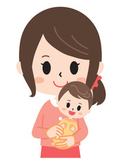 Mother who hugs a child 