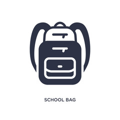 school bag icon on white background. Simple element illustration from education concept.